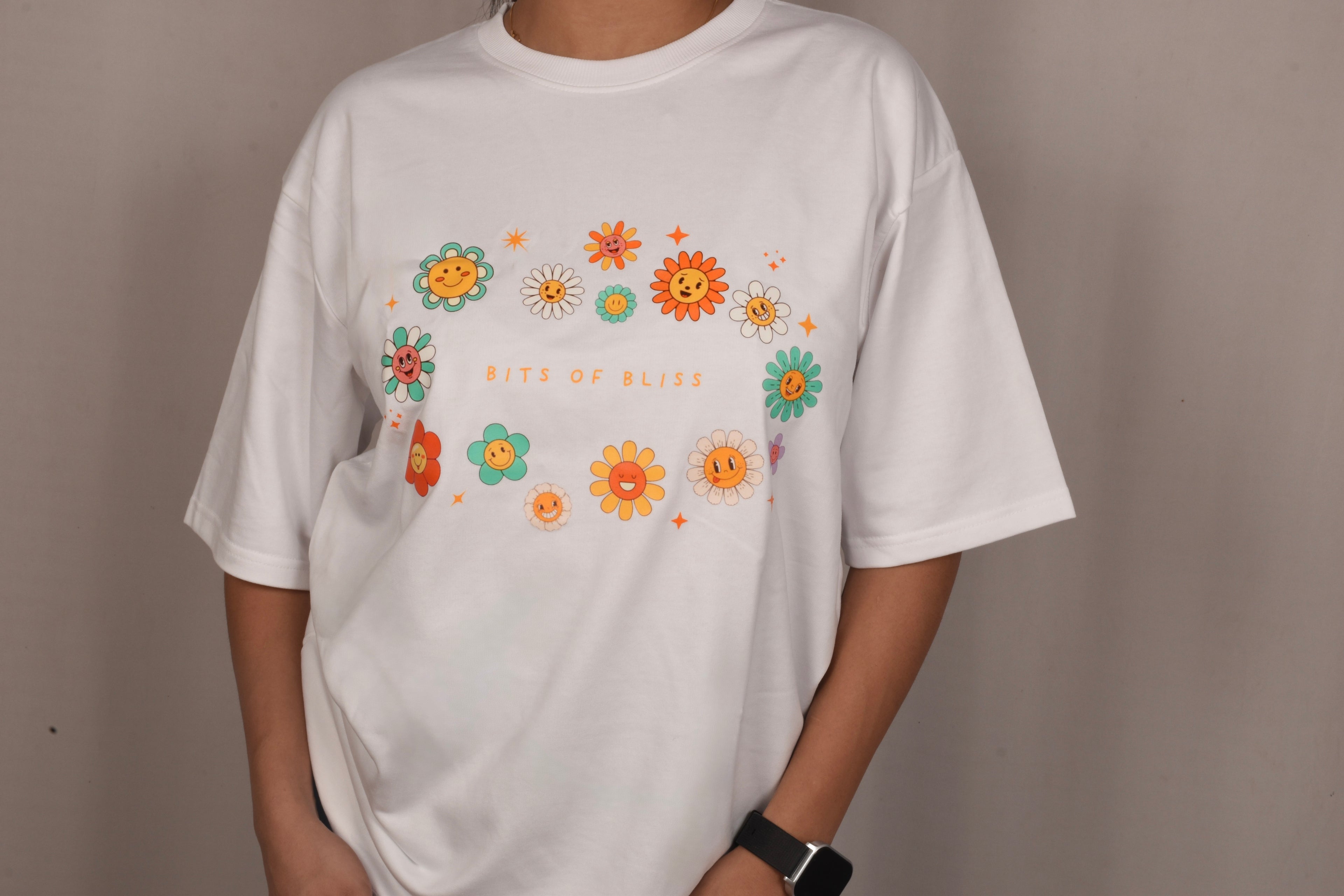 "Bits of Bliss" – Floral Fantasy Tee 🌸✨